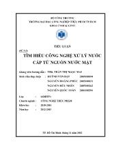 Tiểu luận Tìm hiểu công nghệ xử lý nước cấp từ nguồn nước mặt