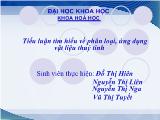 Tiểu luận tìm hiểu về phân loại, ứng dụng vật liệu thuỷ tinh