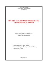 Tìm hiểu về maximum entropy cho bài toán phân lớp quan điểm