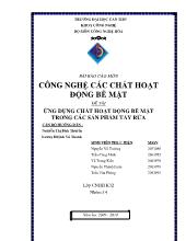 Ứng dụng chất hoạt động bềmặt trong các sản phẩm tẩy rửa