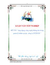 Ứng dụng công nghệ thông tin trong quản lý nhân sự tại công ty INTECH