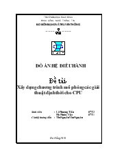 Xây dựng chương trình mô phỏng các giải thuật định thời cho CPU