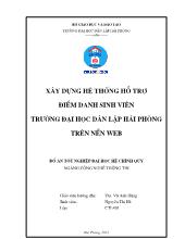 Xây dựng hệ thống hỗ trợ điểm danh sinh viên trường Đại học Dân lập HảI Phòng trên nền web