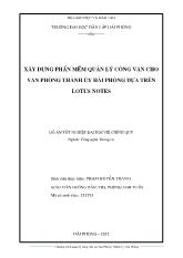 Xây dựng phần mềm quản lý công văn cho văn phòng thành ủy hải phòng dựa trên Lotus Notes