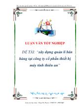 Xây dựng quản lí bán hàng tại công ty cổ phần thiết bị máy tính Thiên An