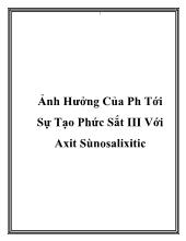 Ảnh hưởng của ph tới sự tạo phức sắt III với axit sunfosalixitic