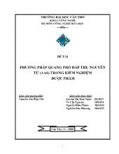 Đề tài Phương pháp quang phổ hấp thụ nguyên tử (AAS) trong kiểm nghiệm dược phẩm