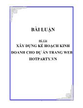 Đề tài Xây dựng kế hoạch kinh doanh cho dựán trang web hotparty.vn