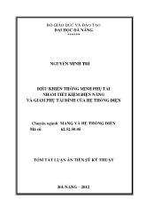 Điều khiển thông minh phụ tải nhằm tiết kiệm điện năng và giảm phụ tải đỉnh của hệ thống điện
