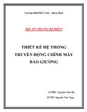 Đồ án Thiết kế hệ thống truyền động chính máy bào giường