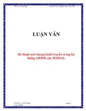 Luận văn Kĩ thuật ước lượng kênh truyền trong hệ thống OFDM của WIMAX
