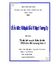 Thiết kế mạch điều khiển PID cho đối tượng bậc 2