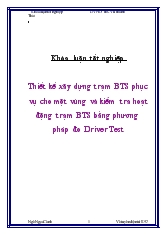 Thiết kế xây dựng trạm BTS phục vụ cho một vùng và kiểm tra hoạt động trạm BTS bằng phương pháp đo Driver Test
