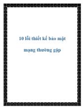 10 lỗi thiết kế bảo mật mạng thường gặp