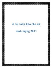 4 bài toán khó cho an ninh mạng 2013