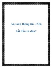 An toàn thông tin - Nên bắt đầu từ đâu?