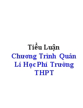Chương trình quản lí học phí trường trung học phổ thông
