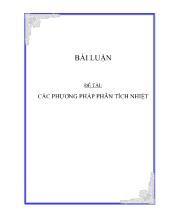 Đề tài Các phương pháp phân tích nhiệt