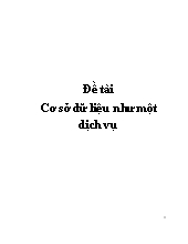 Đề tài Cơ sở dữ liệu như một dịch vụ