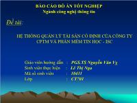 Đề tài Hệ thống quản lý tài sản cố định của công ty cổ phần thương mại và phần mềm tin học - ISC