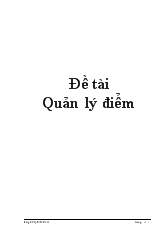 Đề tài Quản lý điểm