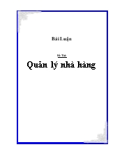 Đề tài Quản lý nhà hàng