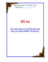Đồ án Bảo mật mạng LAN không dây ứng dụng tại trường Đại học dân lập Hải Phòng