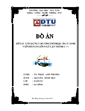 Đồ án Xây dựng chương trình quản lý sinh viên bằng ngôn ngữ lập trình C++