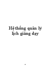 Hệ thống quản lý lịch giảng dạy