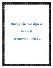 Hướng dẫn toàn diện về bảo mật Windows 7 – Phần 2