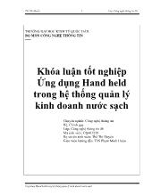 Khóa luận tốt nghiệp Ứng dụng Hand held trong hệ thống quản lý kinh doanh nước sạch