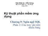 Kỹ thuật phần mềm ứng dụng-Câu truy vấn trên nhiều bảng