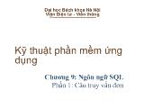 Kỹ thuật phần mềm ứng dụng-Ngôn ngữ SQL