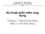 Kỹ thuật phần mềm ứng dụng-Phân tích hệ thống