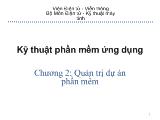 Kỹ thuật phần mềm ứng dụng-Quản trị dự án phần mềm