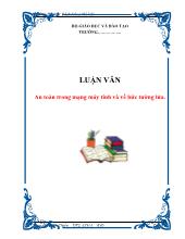 Luận văn An toàn trong mạng máy tính và về bức tường lửa