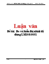 Luận văn Đo và hiển thị nhiệt độ dùng LM35&8051