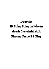Luận văn Hệ thống thông tin kế toán doanh thu tại nhà sách Phương Nam ở Đà Nẵng
