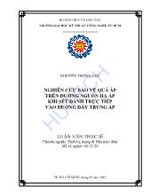 Luận văn Nghiên cứu bảo vệ quá áp trên đường nguồn hạ áp khi sét đánh trực tiếp vào đường dây trung áp