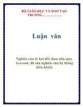 Luận văn Nghiên cứu lò hơi đốt than nhà máy Acecook. Đi sâu nghiên cứu hệ thống điều khiển
