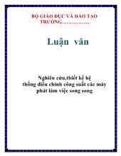 Luận văn Nghiên cứu,thiết kế hệ thống điều chỉnh công suất các máy phát làm việc song song