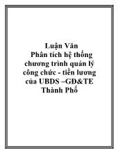 Luận văn Phân tích hệ thống chương trình quản lý công chức -Tiền lương của Uỷ ban dân số –Gia đình & Trẻ em Thành Phố
