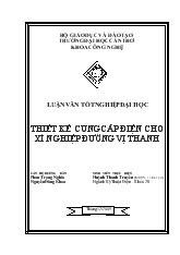 Luận văn Thiết kế cung cấp điện cho xí nghiệp đường Vị Thanh