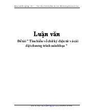 Luận văn Tìm hiểu về chữ ký điện tử và cài đặt chương trình minh họa