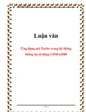 Luận văn Ứng dụng mã Turbo trong hệ thống thông tin di động CDMA2000