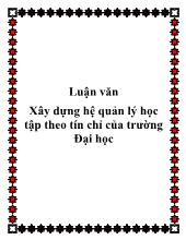 Luận văn Xây dựng hệ quản lý học tập theo tín chỉ của trường Đại học