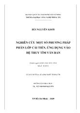 Nghiên cứu một số phƣơng pháp phân lớp cải tiến, ứng dụng vào hệ truy tìm văn bản