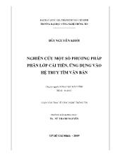 Nghiên cứu một số phương pháp phân lớp cải tiến, ứng dụng vào hệ truy tìm văn bản