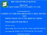 Nghiên cứu phương pháp tối ưu hóa truyền dẫn trong mạng vô tuyến hợp tác Mimo