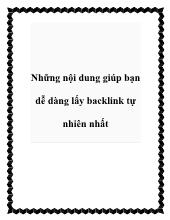 Những nội dung giúp bạn dễ dàng lấy backlink tự nhiên nhất